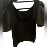 Anthropologie NEW SINGAPORE BLACK VEGAN FAUX LEATHER TOP S Photo 5