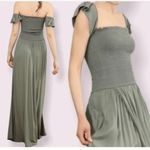 Young Fabulous and Broke Young, Fabulous & Broke Olive Green Smocked Faux Wrap Maxi Dress Small Photo 8