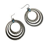 Premier Designs Vintage  Around Town Hoop Earrings with Faux Turquoise Accent Photo 2
