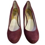 Michael Kors Platform Heals Womens 6M Used Burgundy Suede Heels Photo 2