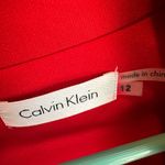 Calvin Klein  Red Vneck Pleated Dress Size 12 New NWT Flattering Business wear Photo 1