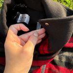 Buffalo Plaid Moto Blazer Jacket Red Photo 4