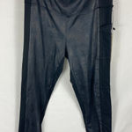 Gottex NWT Black Faux Leather Panel Front Pocket Leggings Size Medium Photo 0