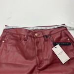 Judy Blue  Burgundy Red Faux Leather Tummy Control Straight Leg Pant 7 / 28 NEW Photo 8