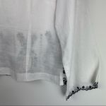 Tweeds Linen White Eyelet Blouse Top Sz Medium Boho Coastal Grandma Photo 11