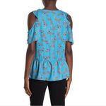 Parker ‎ Womens S Blue Dedra Floral Cold-Shoulder Top In Prairie NWT Photo 1