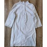 Lilly Pulitzer Brinkley blue striped shirt dress size 10 ruffle neckline 3/4 slv Photo 1