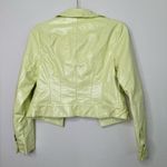 Urban Outfitters Xander Cropped Pale Neon Yellow Vegan Leather Jacket Photo 9