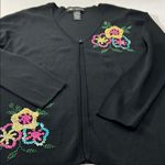 Black Floral Embellished Women's Sweater Size M Photo 11