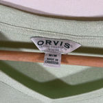 Orvis Women’s  light green v-neck short sleeve top M Photo 2
