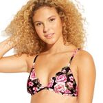 Xhilaration NEW Rose Print Scallop Bikini Top size Small Photo 0