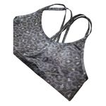 Beyond Yoga NWOT  Women Large Lux Atlas Bra Shimmery Navy Blue Black Animal Print Photo 3
