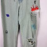 Maniere De Voir Manière De Voir Jeans 8 Light Wash Y2K Grunge Painted Patchwork Ripped Alt Emo‎ Photo 5