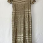 J.B.S. Short Sleeve Gold Dress Size 12 Photo 0