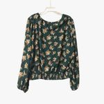 Lush Clothing Lush Women's Floral Long Sleeve Blouse Green Ruffle Neckline Size 3X Photo 2