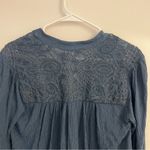 Free People  Canyon Rose Button Down Blue XS Top Gauze Boho Spring Beach Blouse Photo 7