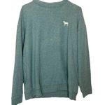 PINK - Victoria's Secret Victoria’s Secret Pink Sea-foam Green Terry Cloth Crew Sweater Sweatshirt Photo 0