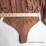 Free People NEW Free People Intimately Brown Regina Boho Long Sleeve Bodysuit, S Photo 8