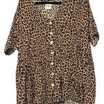 Princess Polly Oversized Cheetah Animal Print Button Up Size XS/S Photo 0