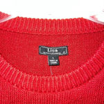Lisa International Red Penguin Christmas Sweater Sequins and 3D Pom Poms Sz L Red Size L Photo 2