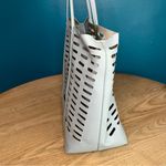 Anthropologie Rafaella Tote Bag Large Faux Leather Light Blue Photo 2