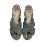 Eileen Fisher Blue LEATHER Cross SANDALS Size 6.5 Tumbled NUBUCK Slip On Photo 0