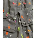 Eshakti Mariachi Print Twisted Sash Waist Peplum Blouse Size Large 14 Boho Chic Photo 8