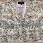 Lulus Lulu’s Nola White Floral Print Button Front Ruffled Crop Top size small NWT Photo 8