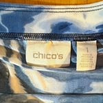 Chico's  Knit Midi Skirt Blue‎ Geometric Elastic Waist Women's Size 1 Photo 1