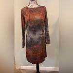 Adventures des Toiles Watercolor Long Sleeve Dress Women’s 36 Appr. Small Medium Red Photo 9