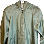 British Mist Sage Green Gingham Trench Coat Size Medium Photo 1
