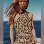 ZARA NWT  animal print leopard tulle ruched dress large Photo 1