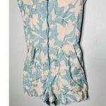 Tanya Taylor Blue Floral Cotton Zip Up Front Skye Mini Romper Size Medium Photo 7