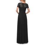 La Femme 29772 Floral Embroidered Ruched Back Jersey Gown Photo 8