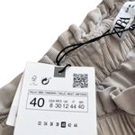 ZARA  Ecru Neutral Tan Baggy Tapered Ankle Fine Corduroy Pants size 8 Photo 7