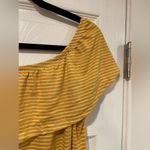 C’est La Vie Size L Marigold White Stripe Off The Shoulder Ruffle Top Size L Photo 4