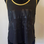 Blush Black and Gold Women’s sheer Top says flawless I woke up like this Photo 0