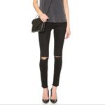 frame denim FRAME Le Skinny de Jeanne Black Acid Wash Ripped Jeans Raw Hem 26 Photo 16