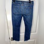 CAbi Ripped Distressed Frayed Holes Denim High Cropped Straight Zip Jeans Sz 4 Photo 1