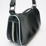 Vintage Y2K Black & Light Blue Mini Shoulder Bag Purse Photo 5