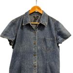Y2K Vtg NY Denim Shirt Midi Dress, Size 16 Blue Photo 2