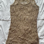Vintage 90s Y2K Womens Size Medium Tank Top Cami Camisole Floral Tan Coquette Brown Photo 0