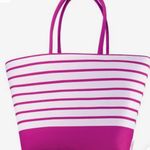 Lancôme Pink & White Striped Resort Tote Bag Photo 1