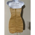 Oh Polly  Feel The Passion Gold Cross Strap Ruched Bodycon Mini Dress EUC Size 0 Photo 9