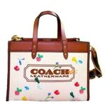 Coach Field Tote 30 Garden Floral Embroidery Shoulder Bag Photo 0