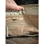 Brahmin  Finley Carryall sterling tote bag  purse shoulder Silver/brown 15x12 Photo 5