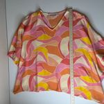 Kim Gravel Belle Abstract Woven Poncho Top Medium V Photo 7