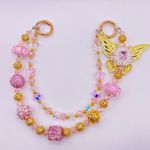 Handmade 🩷 Luxury Bag/Phone Chain Charm/Keychain Pretty Light Pink Rhinestone Butterfly Photo 6