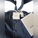 ICHI Navy Blue Button Down Flutter Blouse XL NWT Photo 2
