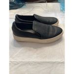 UGG  Women's Black Leather Slip-On Sneakers‎ with White Soles 8 Photo 1
